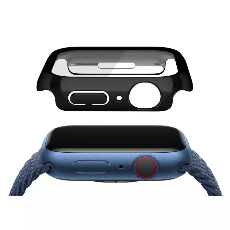 Electroplating Monochrome PC+Tempered Film Watch Case For Apple Watch Series 9 / 8 / 7 41mm(Blue) - Watch Cases by buy2fix | Online Shopping UK | buy2fix