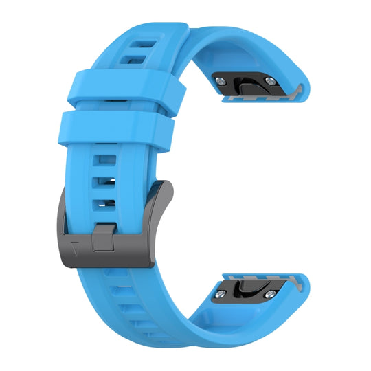 For Garmin Fenix 7 22mm Silicone Solid Color Watch Band(Blue)