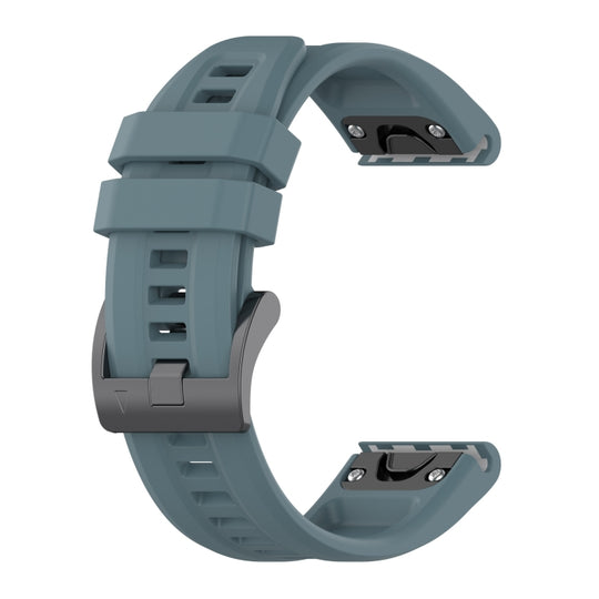 For Garmin Fenix 7 22mm Silicone Solid Color Watch Band(Rock Cyan)