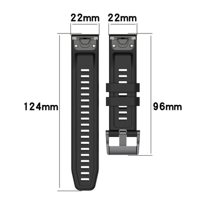 For Garmin Descent G1 22mm Silicone Solid Color Watch Band(Black) by buy2fix