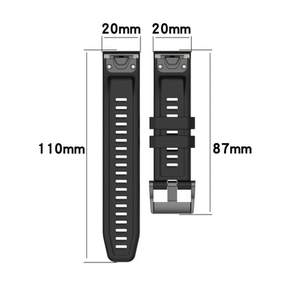 For Garmin Fenix 5S Plus 20mm Silicone Solid Color Watch Band(Black) by buy2fix