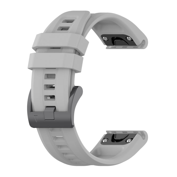 For Garmin Tactix 7 Pro 26mm Silicone Sport Pure Color Watch Band(Grey) - Watch Bands by buy2fix | Online Shopping UK | buy2fix