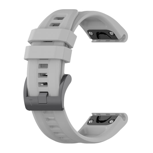 For Garmin Tactix 7 Pro 26mm Silicone Sport Pure Color Watch Band(Grey) - Watch Bands by buy2fix | Online Shopping UK | buy2fix