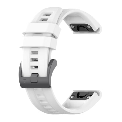 For Garmin Fenix 5X Plus 26mm Silicone Sport Pure Color Watch Band(White) - Watch Bands by buy2fix | Online Shopping UK | buy2fix