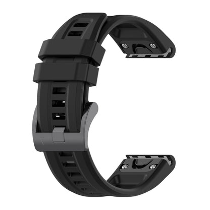 For Garmin Fenix 5X Plus 26mm Silicone Sport Pure Color Watch Band(Black) - Watch Bands by buy2fix | Online Shopping UK | buy2fix