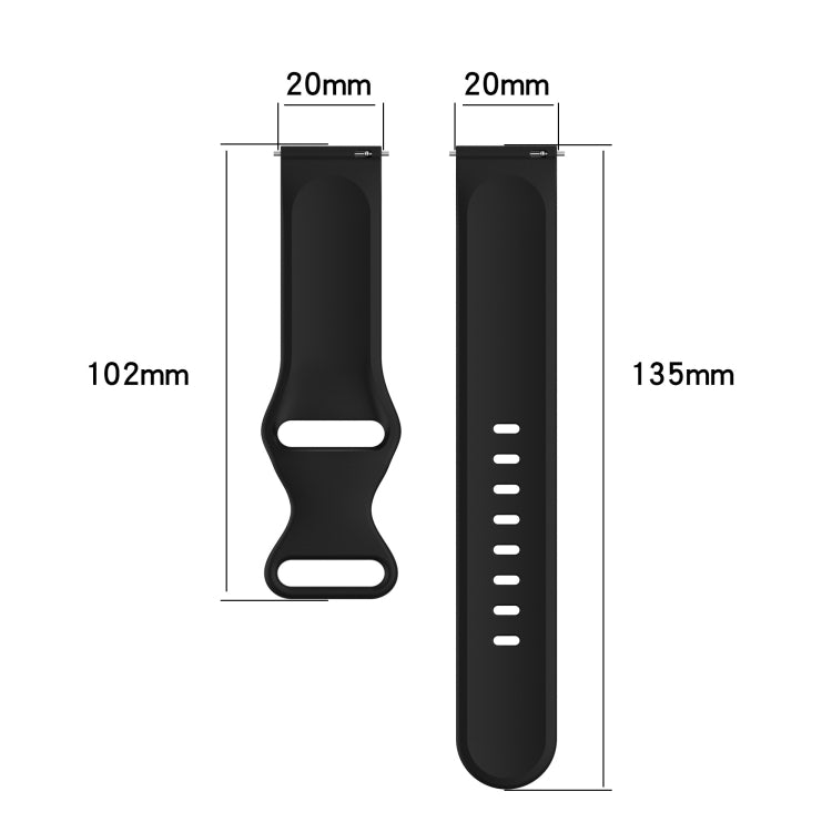 For Amazfit GTS 20mm Solid Color Silicone Watch Band(Black) - Watch Bands by buy2fix | Online Shopping UK | buy2fix