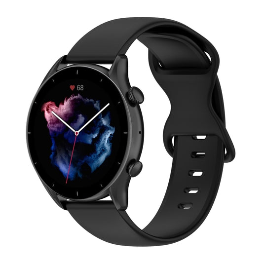 For Honor Magic Watch2 46mm 22mm Solid Color Silicone Watch Band(Black) - Watch Bands by buy2fix | Online Shopping UK | buy2fix