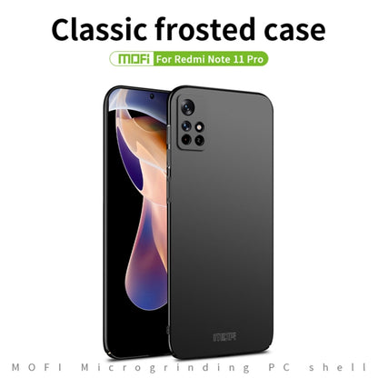 For Xiaomi Redmi Note 11 Pro 5G / Note 11 Pro+ 5G MOFI Frosted PC Ultra-thin Hard Phone Case(Black) by MOFI