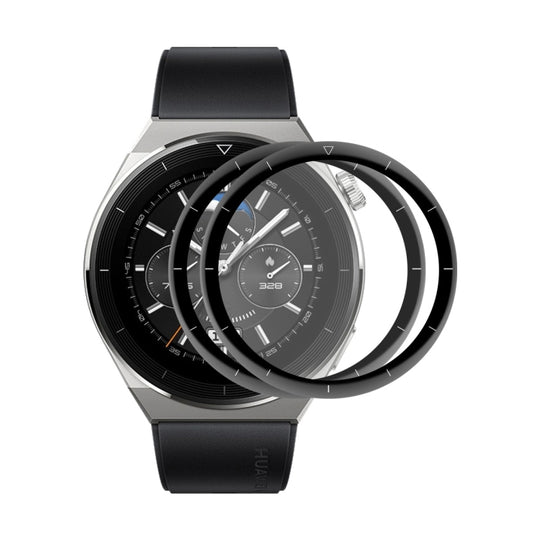 2 PCS For Huawei Watch GT 3 Pro 46mm ENKAY 3D Full Coverage Soft PC Edge + PMMA HD Screen Watch Film