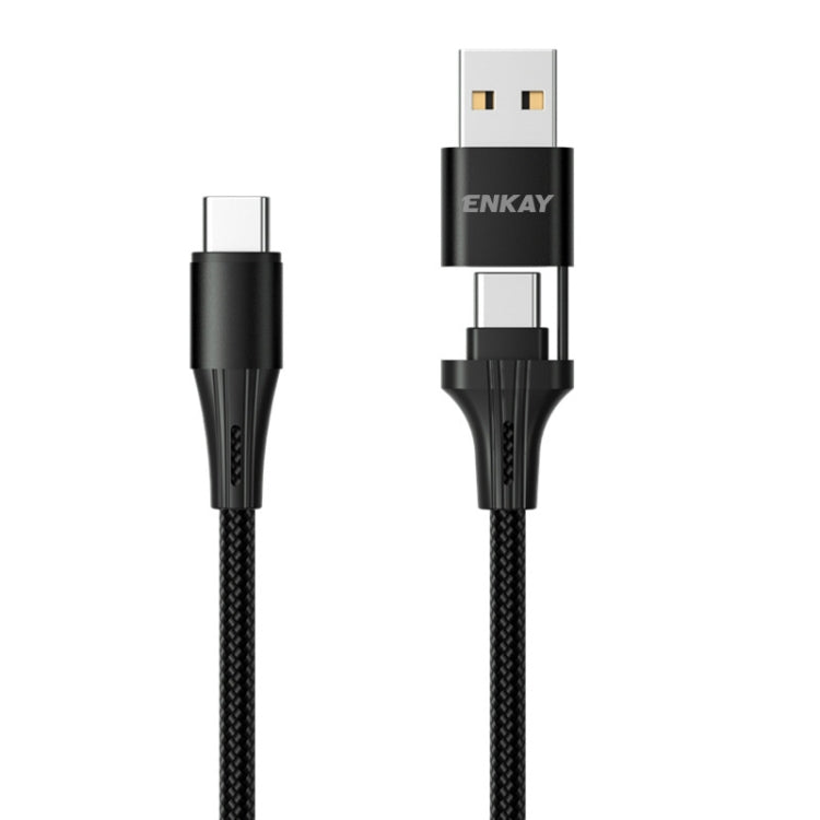 ENKAY PD100W 2 in 1 USB-A / USB-C to Type-C 5A Fast Charging Cable, Length: 1m by ENKAY