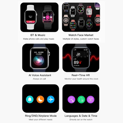 CT7 1.7 inch Color Screen Smart Watch,Support Heart Rate Monitoring/Blood Pressure Monitoring(White) by buy2fix