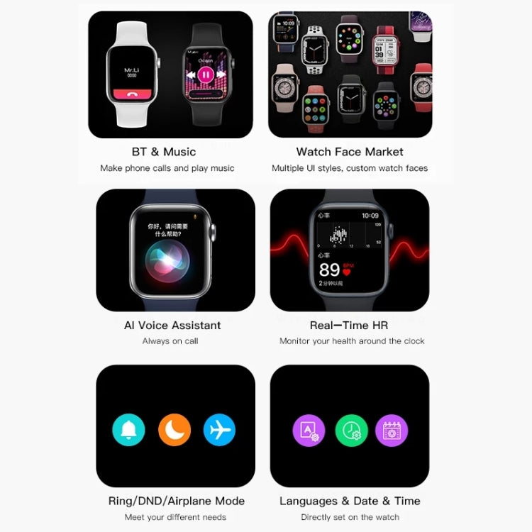 CT7 1.7 inch Color Screen Smart Watch,Support Heart Rate Monitoring/Blood Pressure Monitoring(Blue) by buy2fix