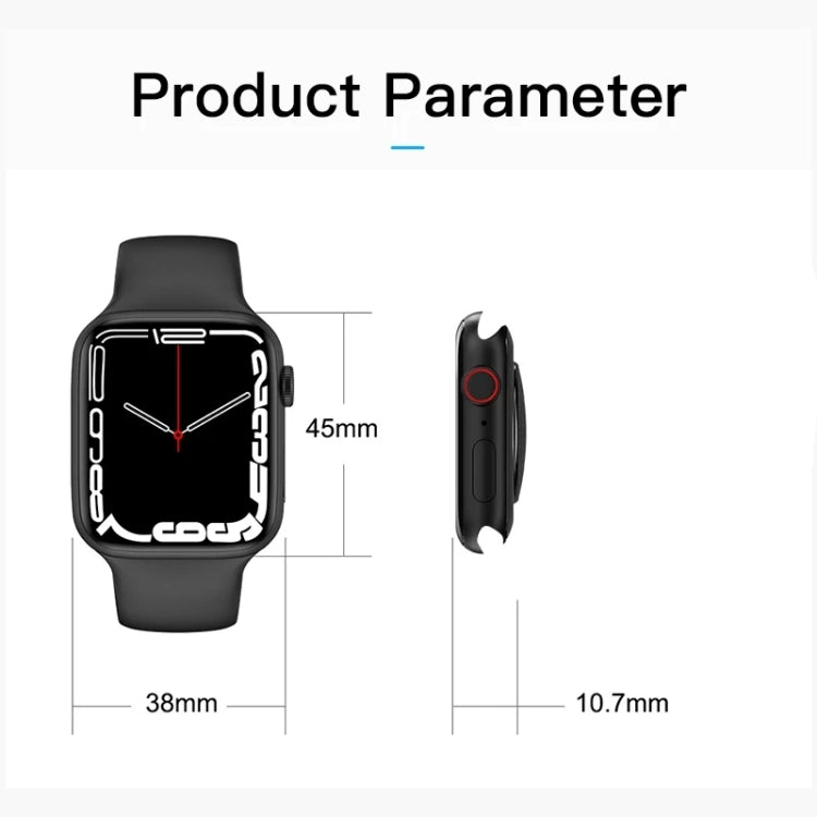 CT7 1.7 inch Color Screen Smart Watch,Support Heart Rate Monitoring/Blood Pressure Monitoring(White) by buy2fix