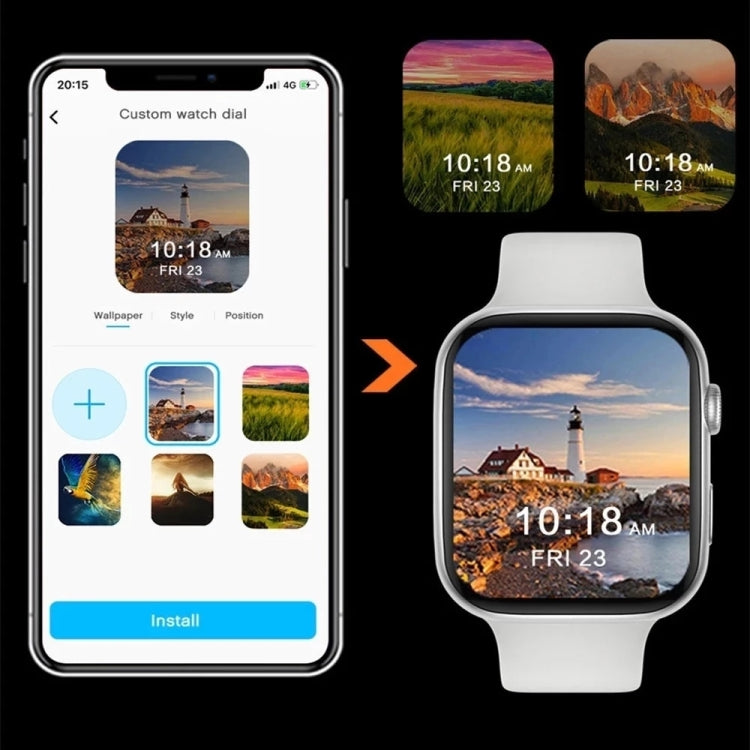T500 Plus 1.54 inch Color Screen Smart Watch,Support Heart Rate Monitoring/Blood Pressure Monitoring(White) by buy2fix