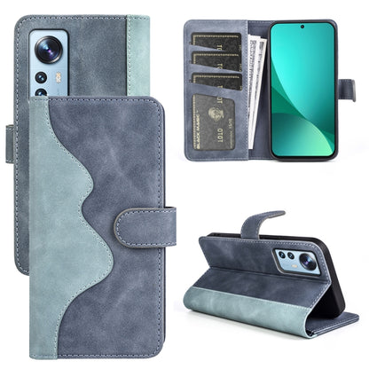 For Xiaomi 12 Stitching Horizontal Flip Leather Phone Case(Blue) by buy2fix