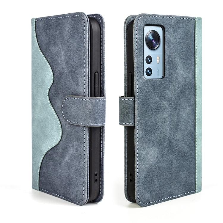 For Xiaomi 12 Stitching Horizontal Flip Leather Phone Case(Blue) by buy2fix