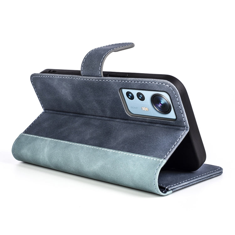 For Xiaomi 12 Stitching Horizontal Flip Leather Phone Case(Blue) by buy2fix