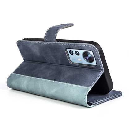 For Xiaomi 12 Stitching Horizontal Flip Leather Phone Case(Blue) by buy2fix