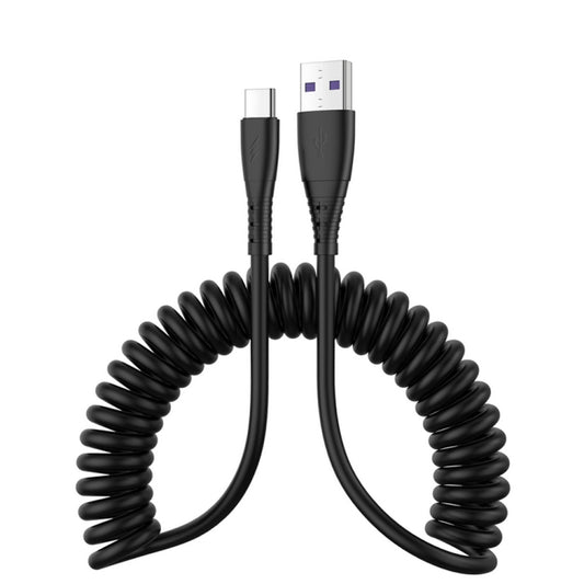 USB to Type-C 1.5m Spring Telescopic Mobile Phone Fast Charging Data Cable - USB-C & Type-C Cable by buy2fix | Online Shopping UK | buy2fix