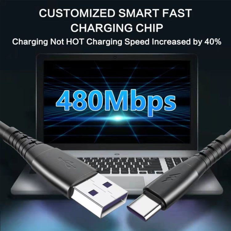 USB to Type-C 1.5m Spring Telescopic Mobile Phone Fast Charging Data Cable - USB-C & Type-C Cable by buy2fix | Online Shopping UK | buy2fix