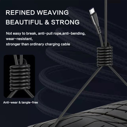 USB to Type-C 1.5m Spring Telescopic Mobile Phone Fast Charging Data Cable - USB-C & Type-C Cable by buy2fix | Online Shopping UK | buy2fix