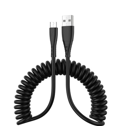 USB to Micro USB 1.5m Spring Telescopic Mobile Phone Fast Charging Data Cable by buy2fix