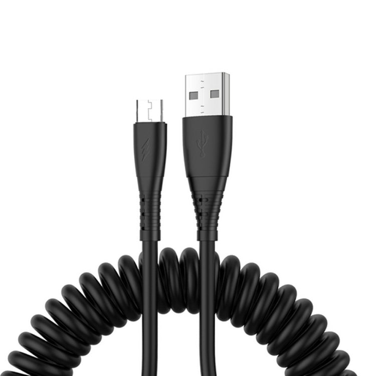 USB to Micro USB 1.5m Spring Telescopic Mobile Phone Fast Charging Data Cable by buy2fix