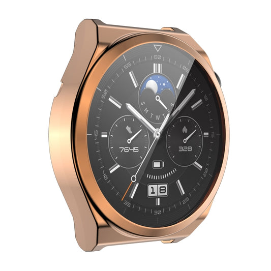 For Huawei Watch GT 3 Pro 46mm ENKAY Full Coverage Electroplated Soft TPU Case with Screen Protection(Rose Gold) by ENKAY