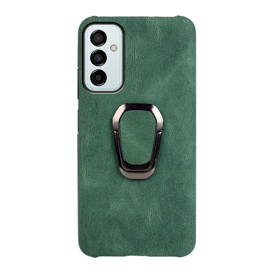 For Samsung Galaxy M23 5G / F23 5G Ring Holder PU Phone Case(Dark Green) by buy2fix