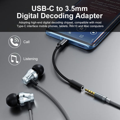 ENKAY USB-C / Type-C to 3.5mm Nylon Braided Aux Adapter Digital Decoding Audio Cable by ENKAY