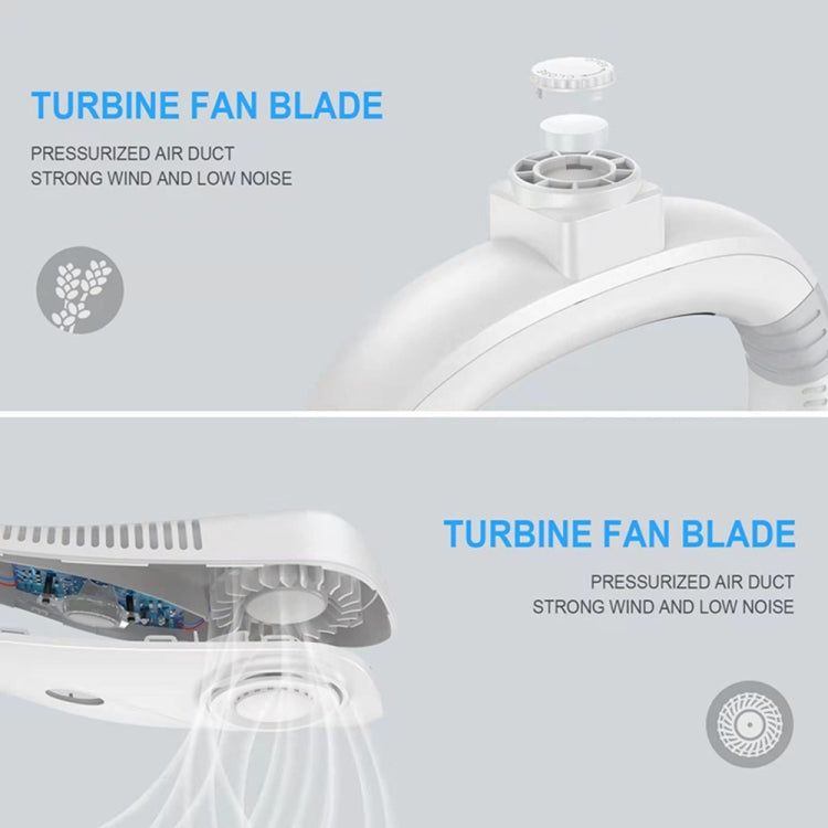 Aromatherapy Leafless Cooling Hanging Neck Fan Mini USB Portable Fan(White) by buy2fix