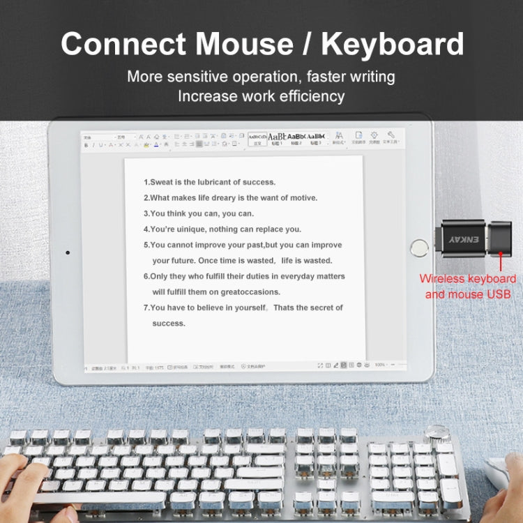 ENKAY ENK-AT110 8 Pin Male to USB 3.0 Female Aluminium Alloy OTG Adapter(Black) - Converter & Adapter by ENKAY | Online Shopping UK | buy2fix