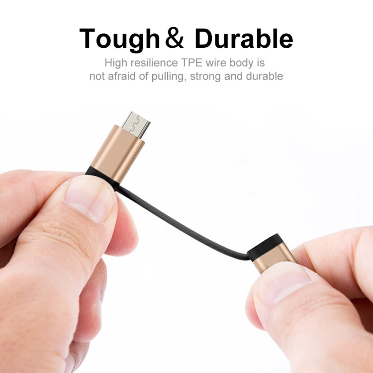 ENKAY ENK-AT113 2 in 1 Type-C / Micro USB to USB 3.0 Nylon Braided OTG Adapter Cable(Black) - OTG Adapter by ENKAY | Online Shopping UK | buy2fix