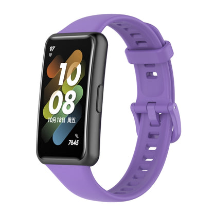 For Huawei Band 7 Solid Color Silicone Watch Band(Purple) by buy2fix
