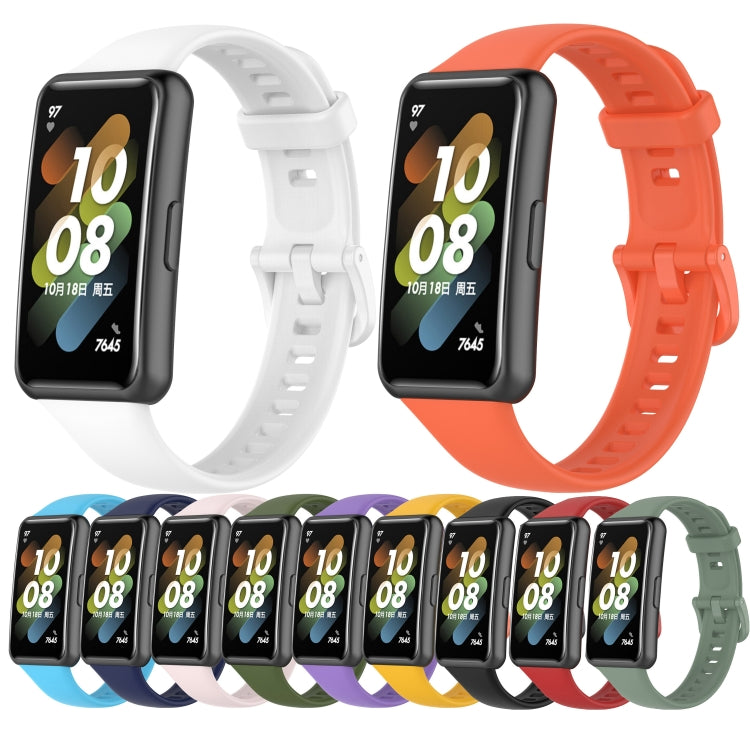 For Huawei Band 7 Solid Color Silicone Watch Band(Red) by buy2fix