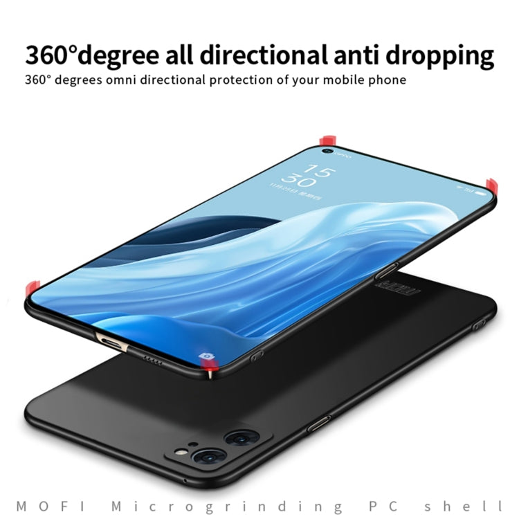 For OPPO Reno7 4G / F21 Pro 4G MOFI Frosted PC Ultra-thin Hard Case(Black) - OPPO Cases by MOFI | Online Shopping UK | buy2fix