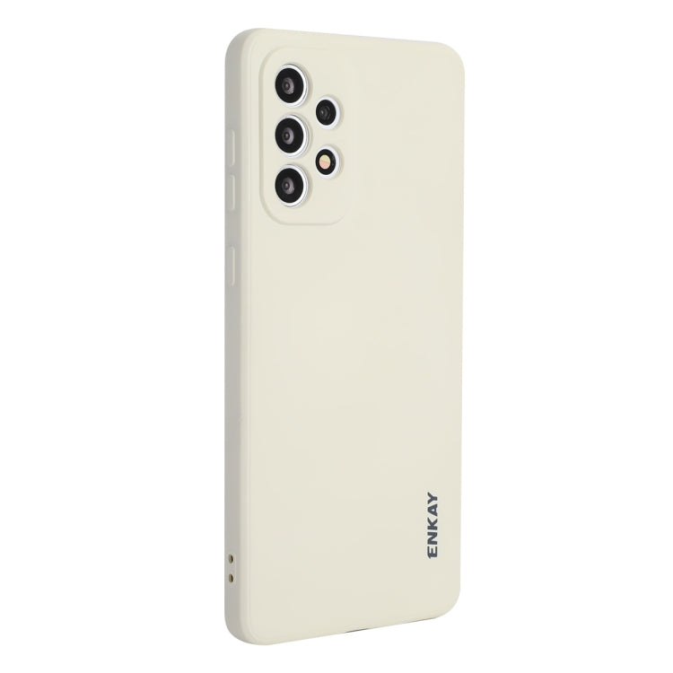 For Samsung Galaxy A73 5G ENKAY Liquid Silicone Soft Shockproof Phone Case(Beige) by ENKAY