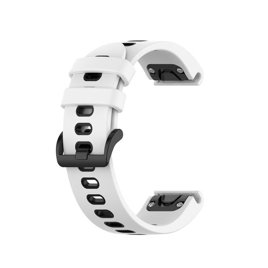 For Garmin Descent MK2i 26mm Silicone Sports Two-Color Watch Band(White+Black) - Watch Bands by buy2fix | Online Shopping UK | buy2fix