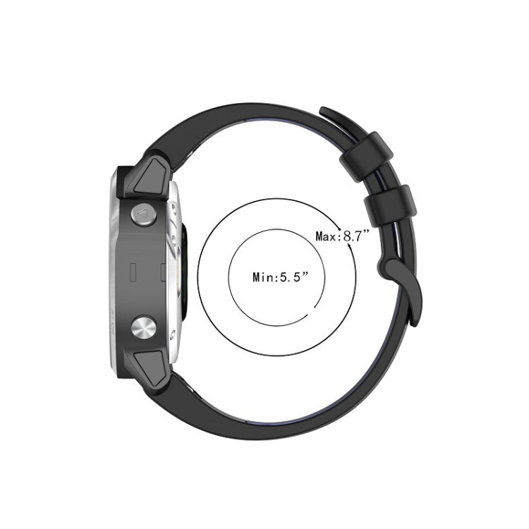 For Garmin Descent MK2i 26mm Silicone Sports Two-Color Watch Band(White+Black) - Watch Bands by buy2fix | Online Shopping UK | buy2fix
