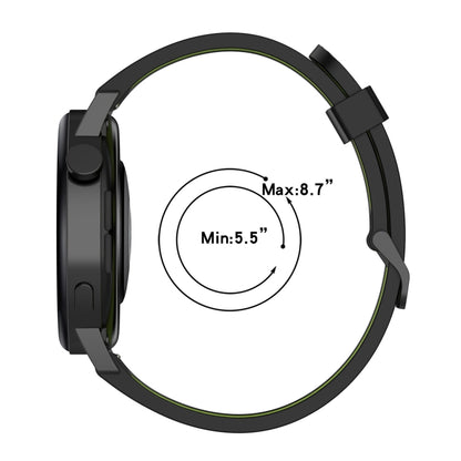 For Samsung Gear Sport 20mm Vertical Pattern Two-Color Silicone Watch Band(Black+Grey) - Watch Bands by buy2fix | Online Shopping UK | buy2fix