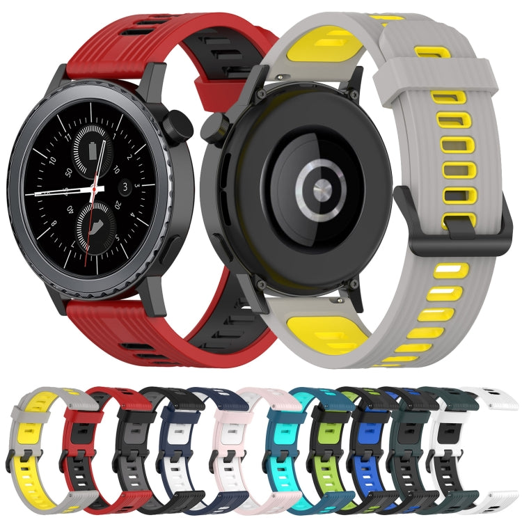 For Samsung Gear S2 Classic 20mm Vertical Pattern Two-Color Silicone Watch Band(Red+Black) - Watch Bands by buy2fix | Online Shopping UK | buy2fix