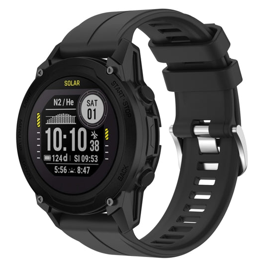 For Garmin Descent G1 22mm Silicone Sports Watch Band(Black) - Watch Bands by buy2fix | Online Shopping UK | buy2fix