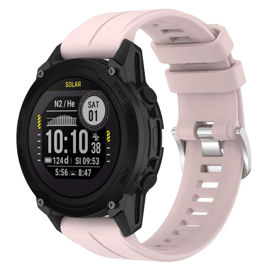 For Garmin Descent G1 22mm Silicone Sports Watch Band(Light Pink) - Watch Bands by buy2fix | Online Shopping UK | buy2fix