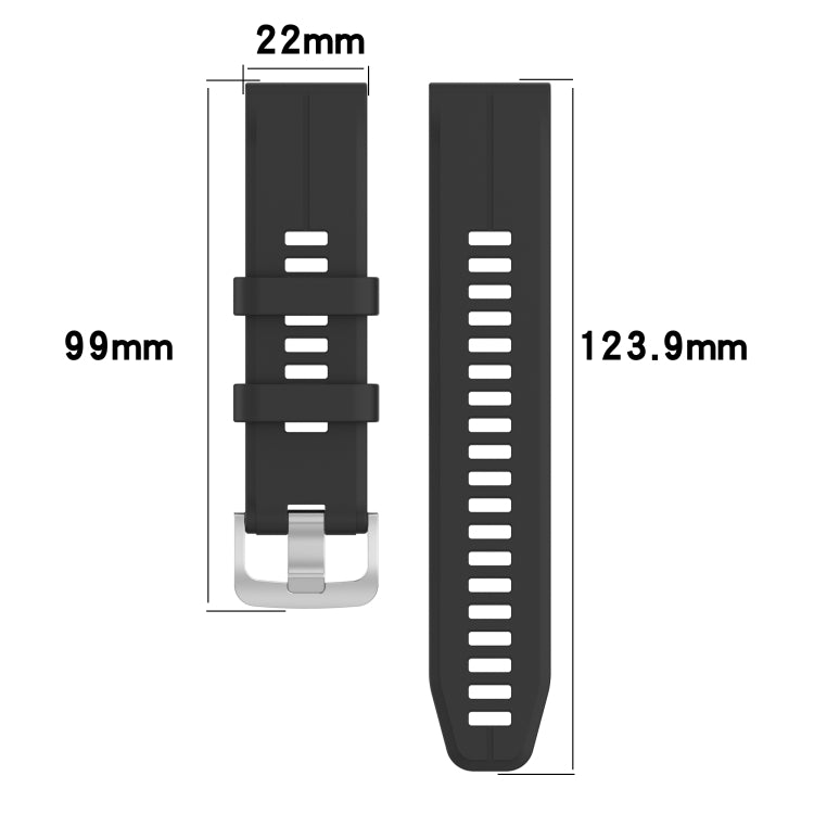 For Garmin Descent G1 22mm Silicone Sports Watch Band(Black) by buy2fix