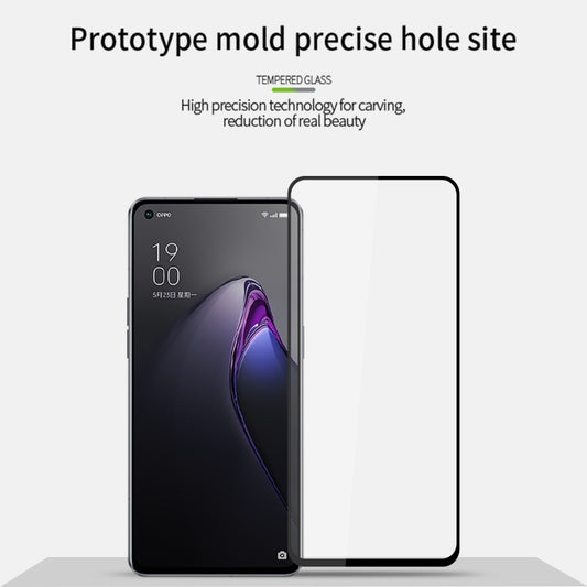 For OPPO Reno8 PINWUYO 9H 2.5D Full Screen Tempered Glass Film(Black) - OPPO Tempered Glass by PINWUYO | Online Shopping UK | buy2fix