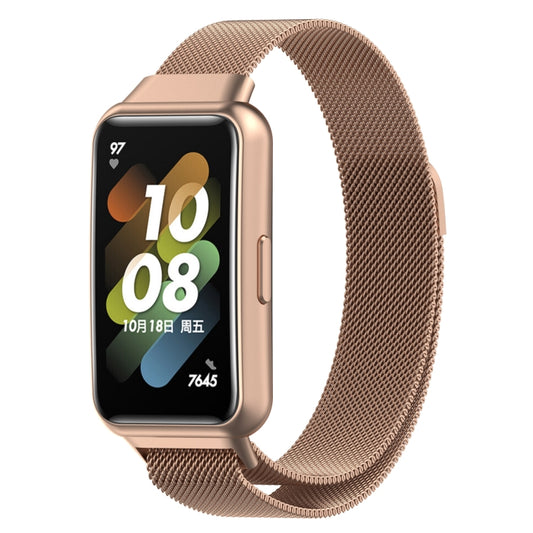 For Huawei Band 7 Milan Magnetic Watch Band(Rose Gold) by buy2fix