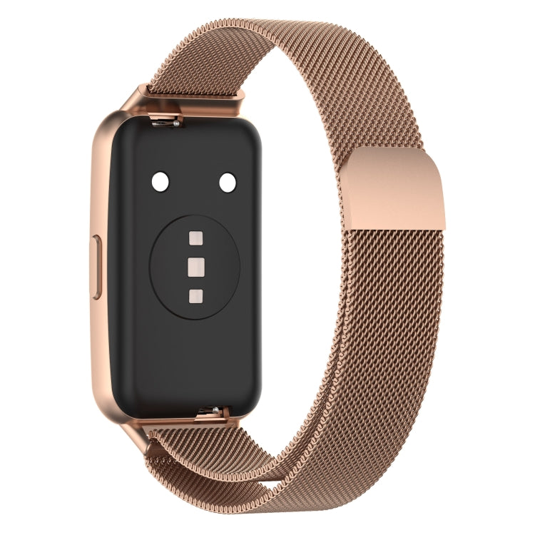 For Huawei Band 7 Milan Magnetic Watch Band(Rose Gold) by buy2fix