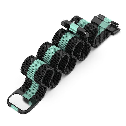 For Huawei Band 7 Milan Magnetic Watch Band(Black+Green) by buy2fix