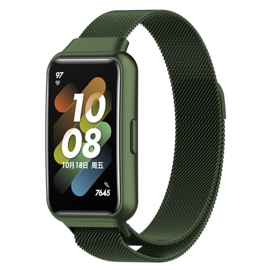 For Huawei Band 7 Milan Magnetic Watch Band(Green) - Watch Bands by buy2fix | Online Shopping UK | buy2fix
