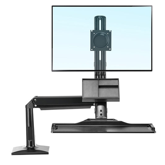NORTH BAYOU NB35 Ergonomic 19-27 Inch Monitor Holder with Foldable Keyboard Tray Full Motion Sit-Stand Workstation - Laptop Stand by buy2fix | Online Shopping UK | buy2fix